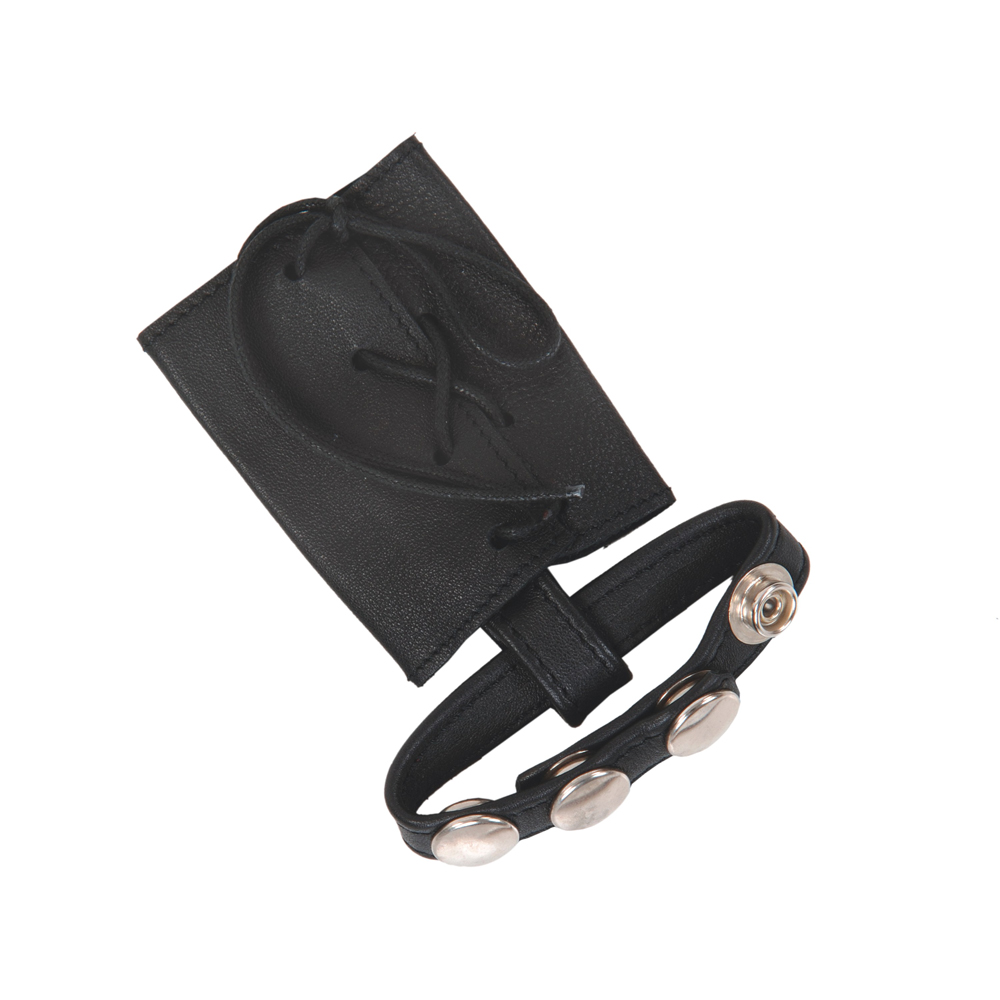 Hodenband mit Peniskorsage aus Rindsleder in schwarz pm-bodyleather.de