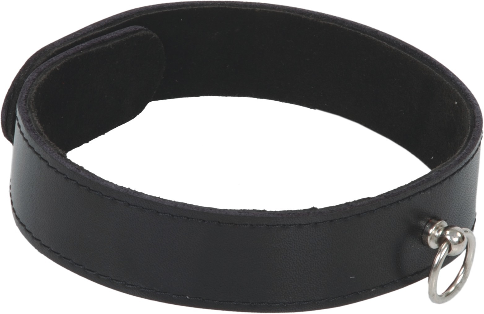 Freisteller von Halsband mit Ring der O in schwarz