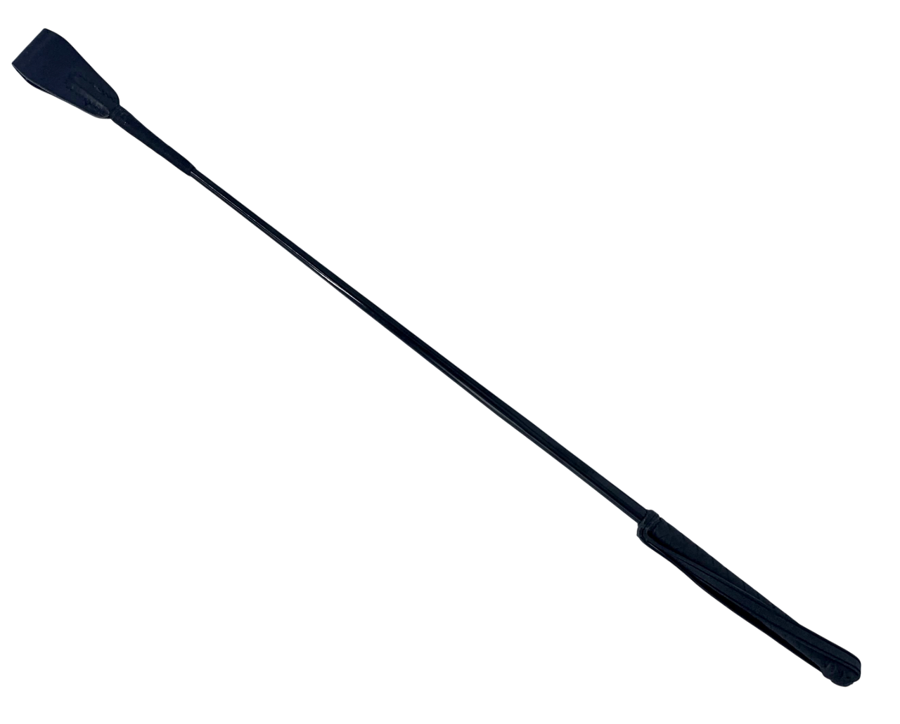 Komplett schwarze Gerte mit Lederklatsche